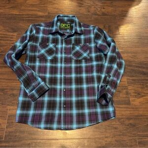 DIXXON youth Metallica Blue and Purple Plaid Shirt youth XL